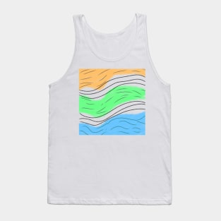 Blue green orange watercolor art Tank Top